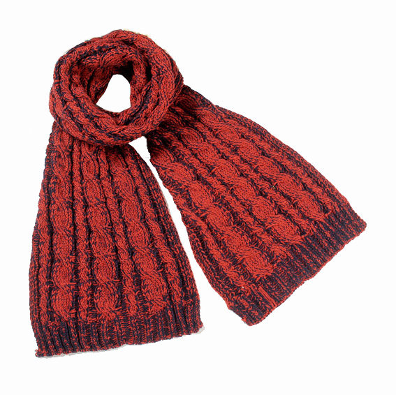 Womens Unisex Winter Warm Color Mixed Cable Heavy Knitted Scarf (SK162)