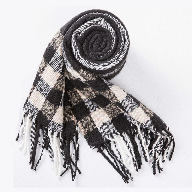 Women's Cashmere Like Classic Stripe Knitted Winter Printing Shawl Scarf (SP305)