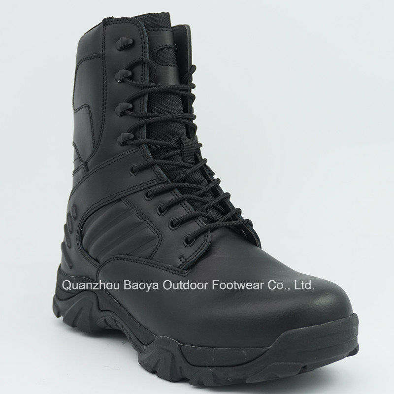 Full Genuine Leather Military Tactical Boots Police Boots Without Side Zip