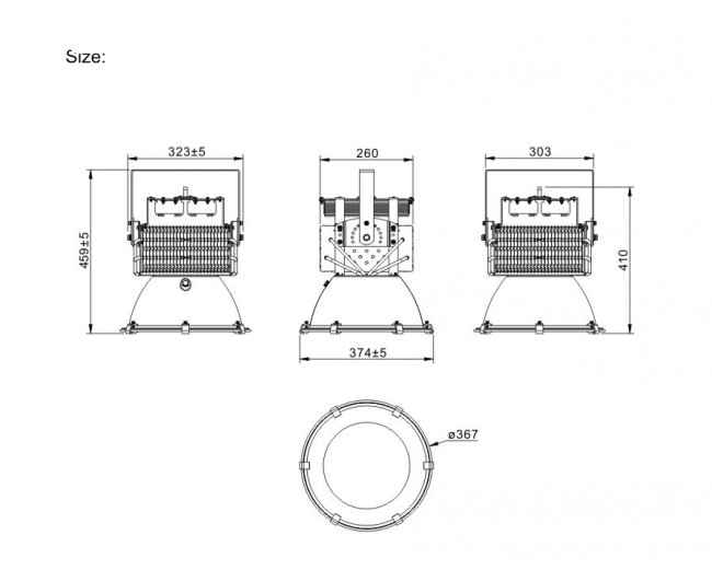 High Power LED Light 300W LED High Bay Lighting Industrial 3030 LED