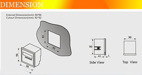 72*72mm Economy Type LED Disply 1 Phase DC Digital Ampere Meter, Measure AC or DC Current with High-Precision