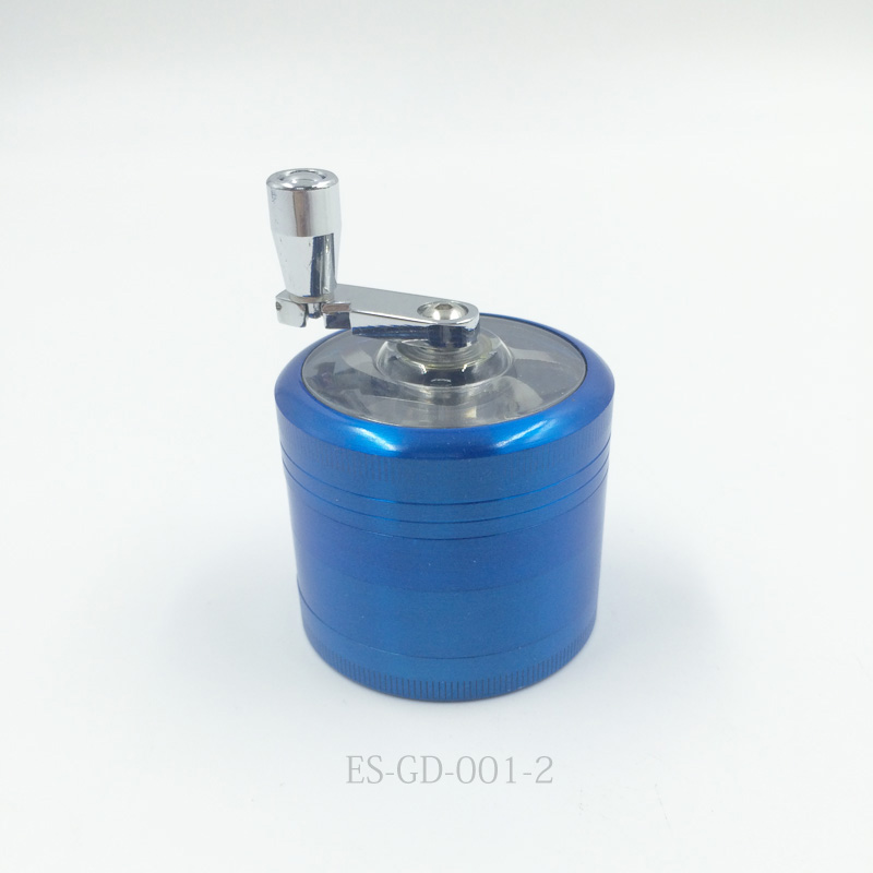 Top Quality Metal Cigarette Herbal Manual Grinder with Hand Crank (ES-GD-001-1)