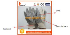 White Polka DOT Canvas Heavy Duty Glove Dcd203