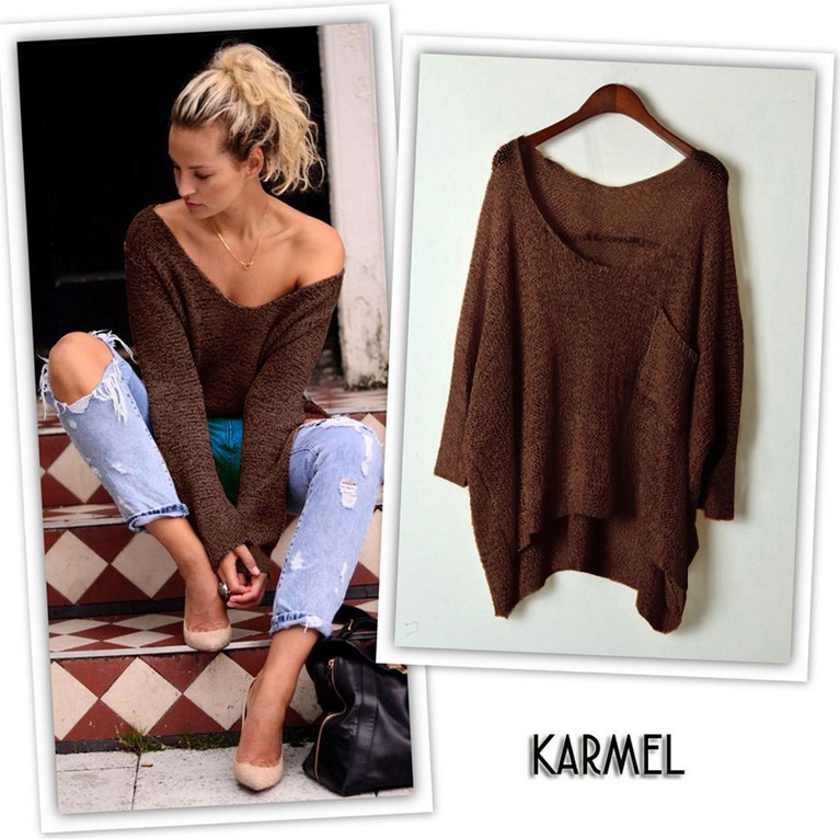 European Loose Pullover Plus Size Knitting Sweater for Women