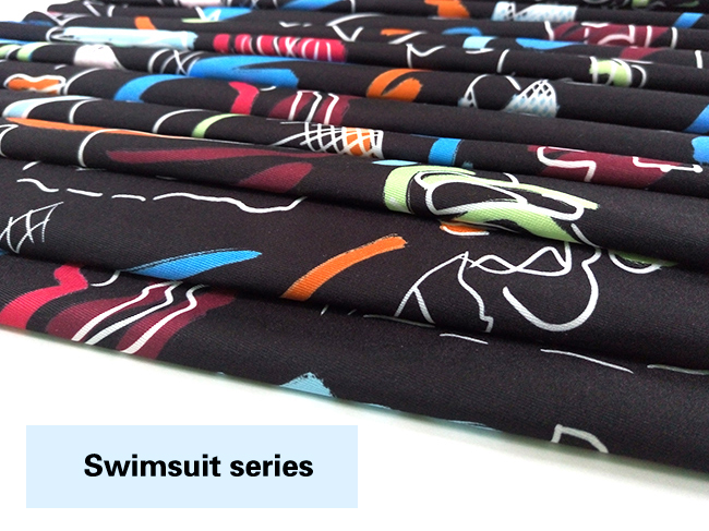 Interesting Cartoon Pattern Printed Knit Fabric for Swimwear and Jersey Gament