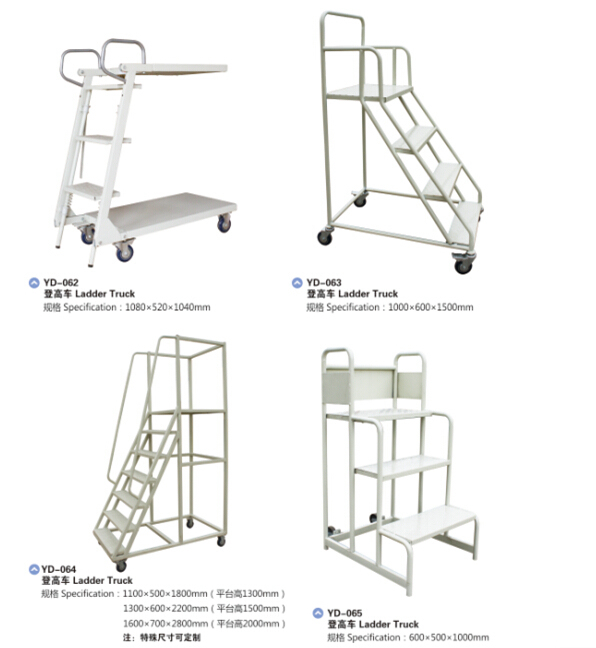 Heavy Duty Warehouse Steel Storage Ladder Truck Cart