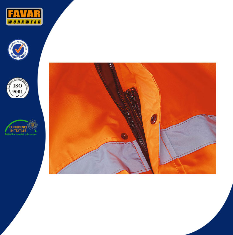 Orange Waterproof Hi Vis Bomber Jacket