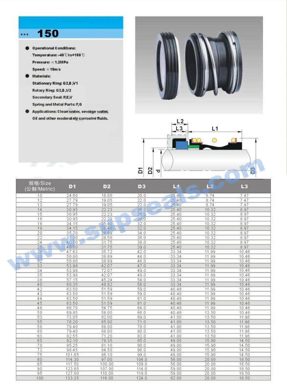 Elastomer Mechanical Seal Mg1s20 Seal Flowserve 150 Seal