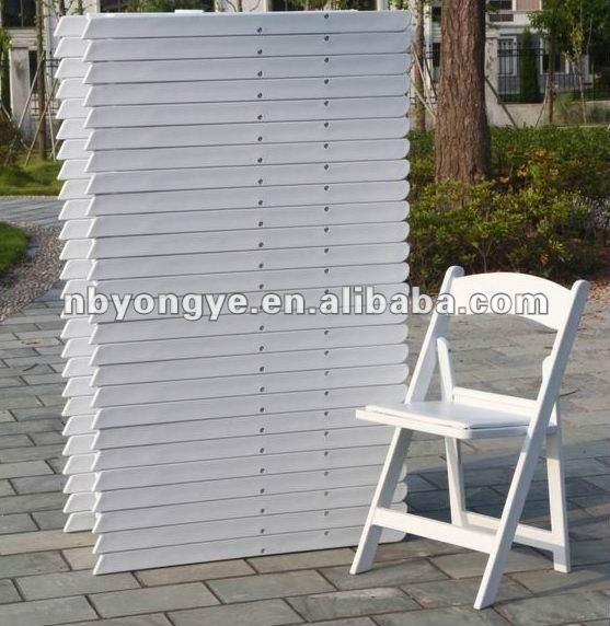 White Wedding Resin Folding Chair From Real Factory