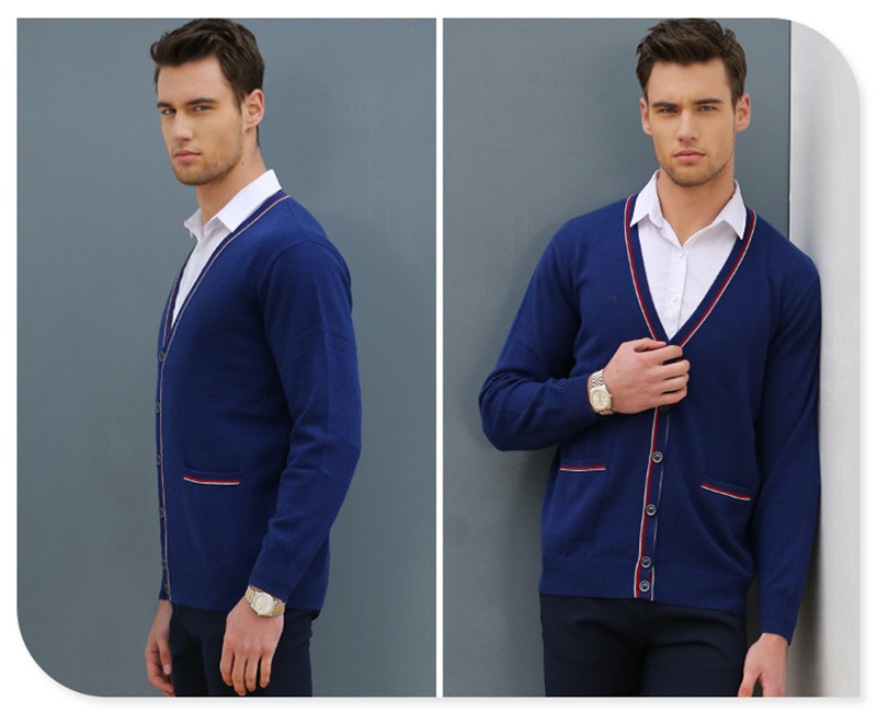 Wholesale Button Cardigan Style 100% Man Cashmere Sweater