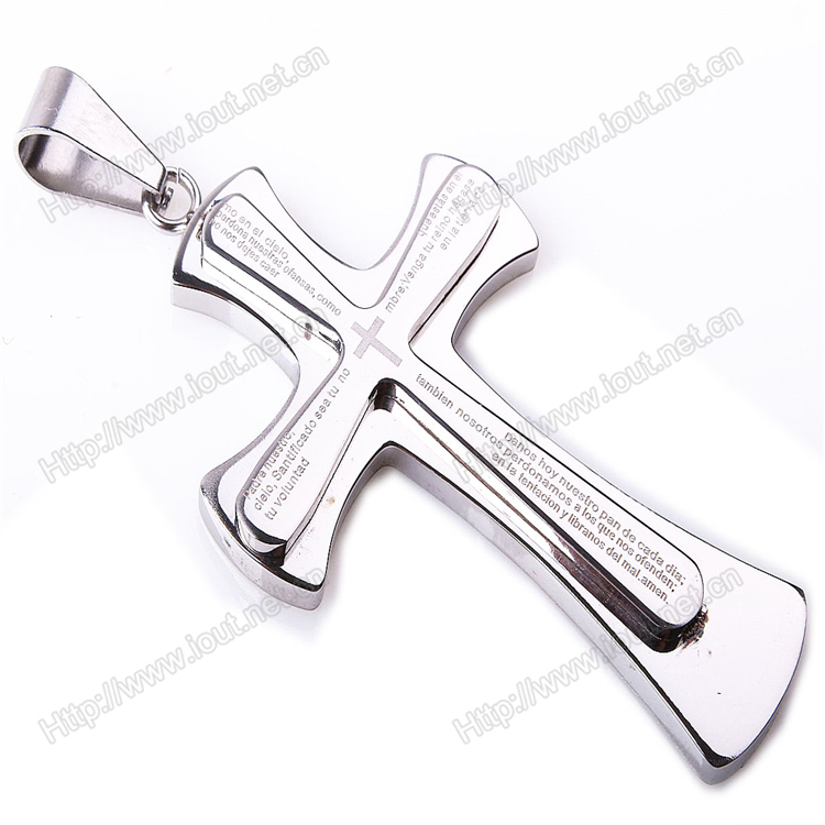 Cross Design Stainless Steel Pendant with Chain, Stainless Steel Jewelry (IO-st0000)