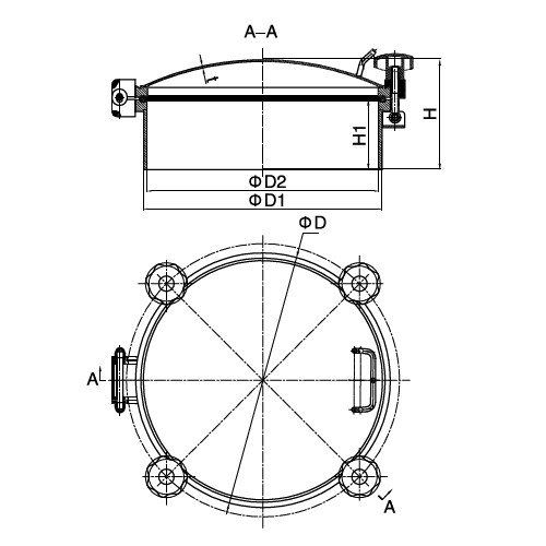 Stainless Steel Sanitary Round Man Hole Cover