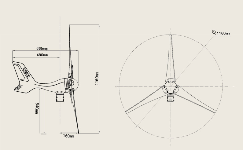 Stable 300W 3 Blade Mini Wind Turbine