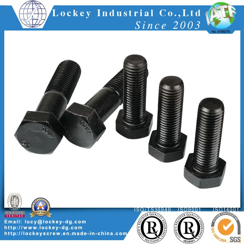 High Strength Steel Grade 5 Hex Head Screw Black Asme B18.2.1