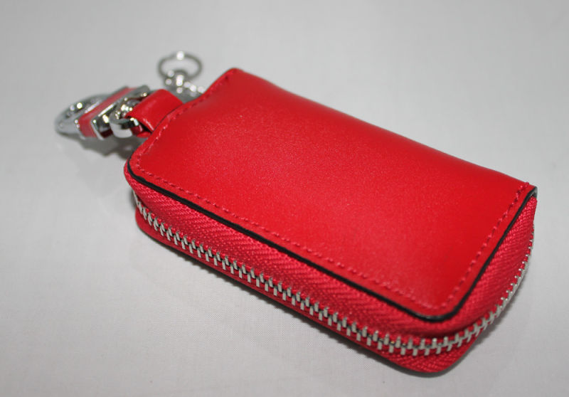 Handmade Zip Closure Business Leather Key Wallet Bag