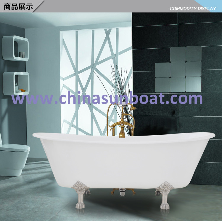 Cast Iron Bathtub Independent Enamel Bathtub European Classical Double Deepening Enamel Bathtub