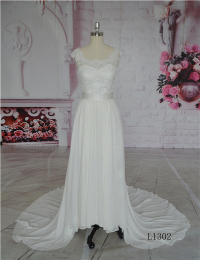 Latest Beach Style Keen Length with Detachable Wedding Dress