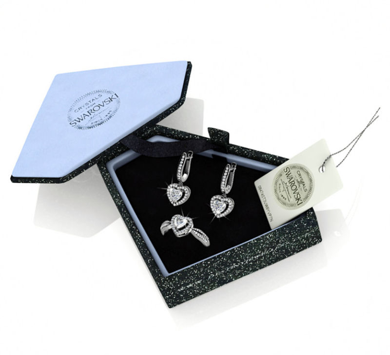 Destiny Jewellery Crystal From Swarovski Set Ring and Earrings