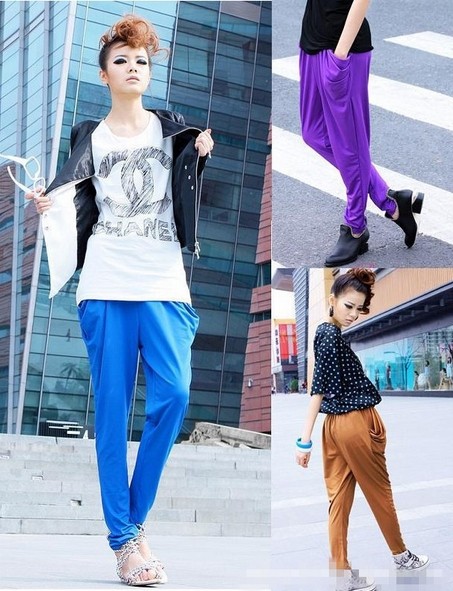 Fashion Women High Waist Colorful Harem Pants Sr8228