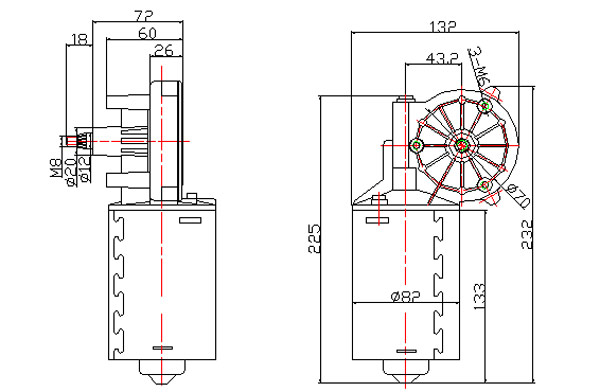 China Bus Auto Parts Windshield Wiper Motor