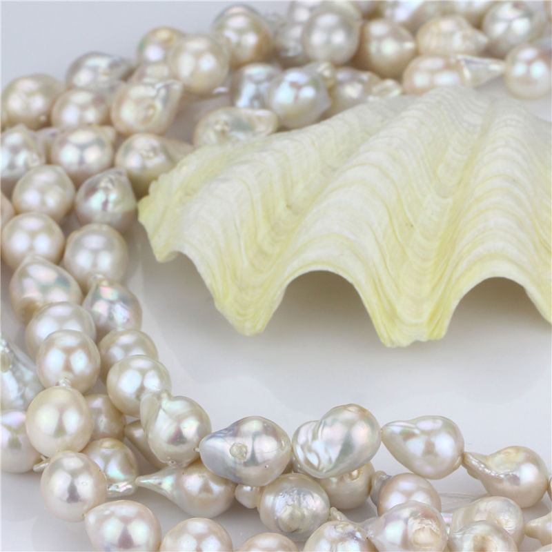 Pearl Manufacturer Freshwater Pearl Strand 15mm Grade a+ Nucleated Genuine Pearl Strand