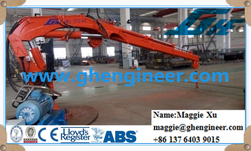 6t12m Knuckle and Telescopic Boom Marine Crane