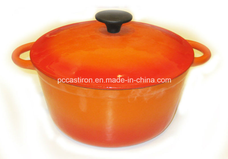 Yellow Round Enamel Cast Iron Casserole China Supplier Dia 26cm