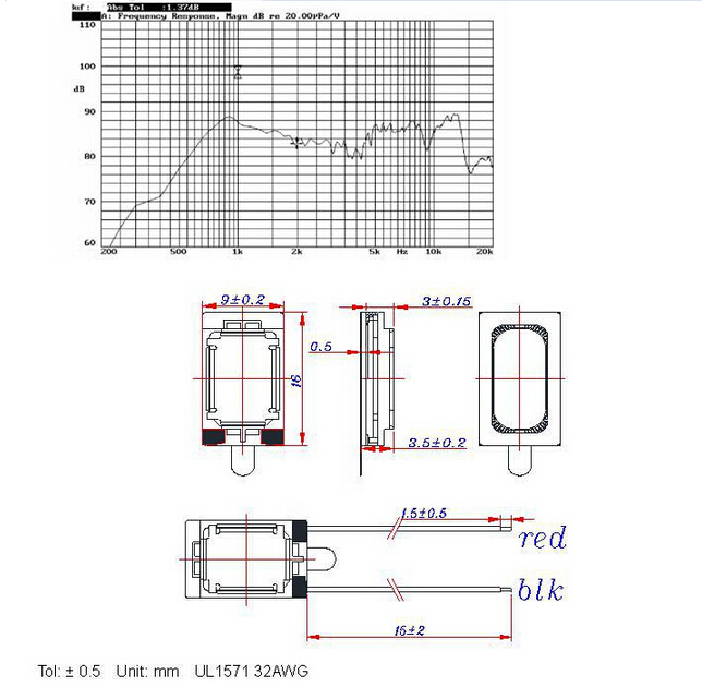 Fb1609 82dB Best Rectangle16mm Mobile Aluminum Film Speaker 0.5W (FBELE)