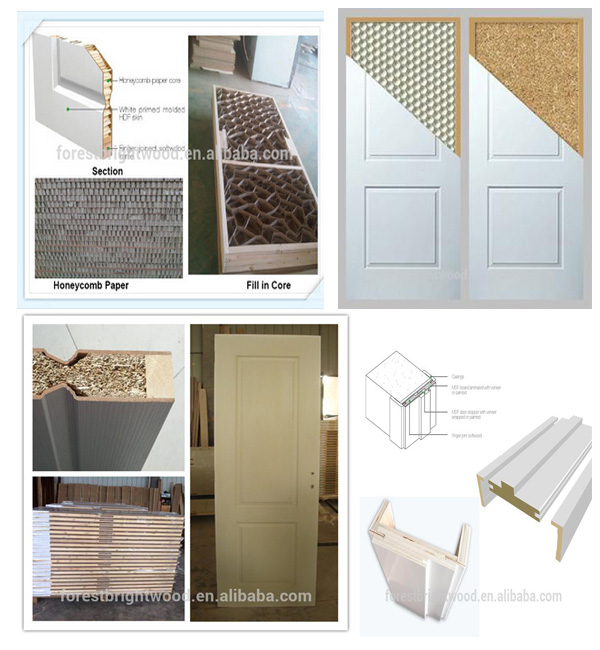 White Primed Hollow Core HDF Interior Moulded Door