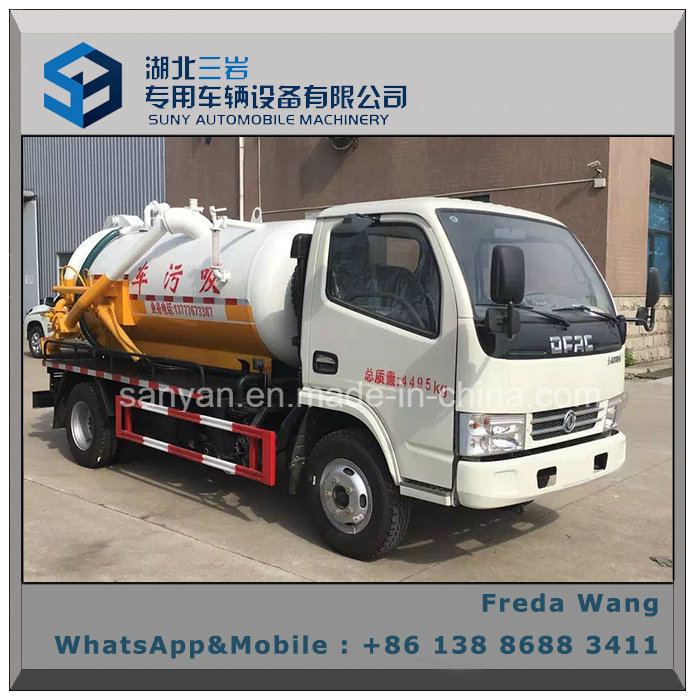 Sewer Suction Tanker Truck Dongfeng 5000 Liters Sewage Sucking Truck for Sale