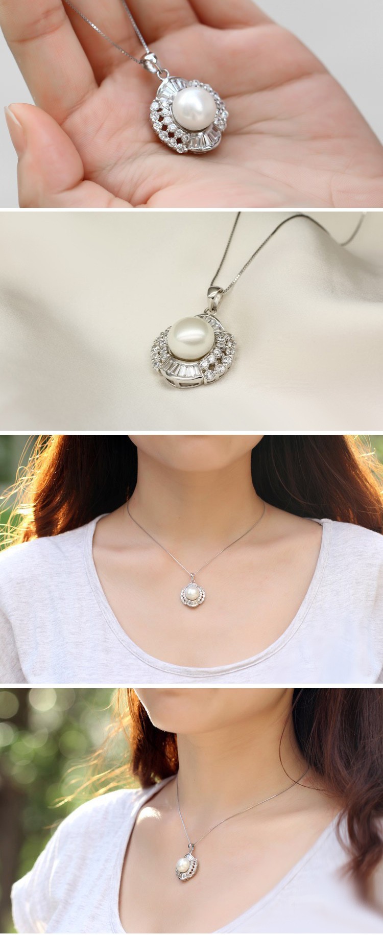 10-11mm Fashion AAA Bread Round Freshwater Original Pearl Pendant