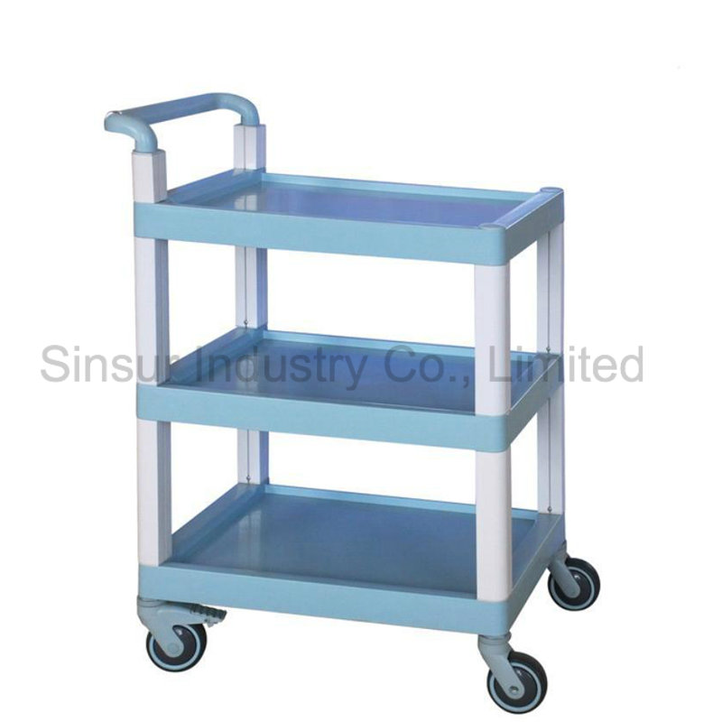 Mulit Purpose ABS 3-Tier Shelf Medical Equipment Carts/Trolley