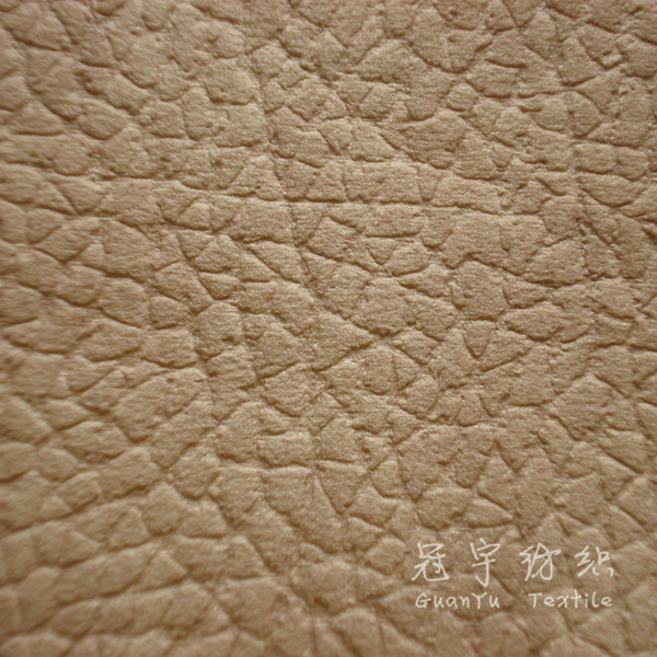 Embossed Leather Polyester Fabric with Fleece Backside