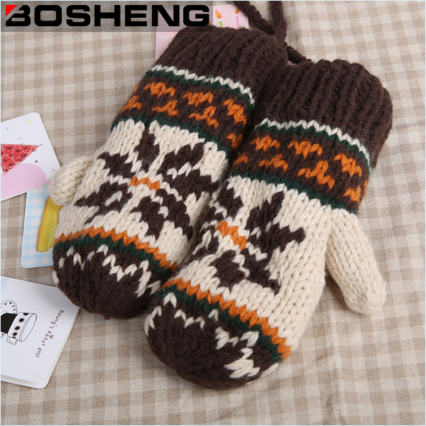 Wholesale Fashion Women Warm Winter Knit Glove Mittens