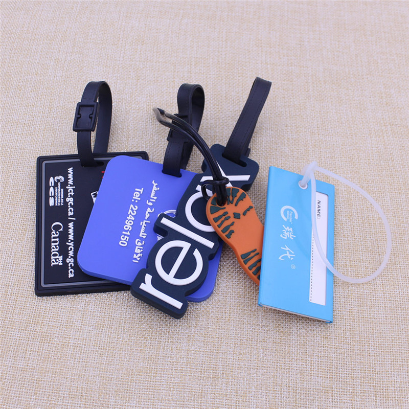 Factory Sale 3D Soft PVC Luggage Tag Dog Tag with Customized Logo