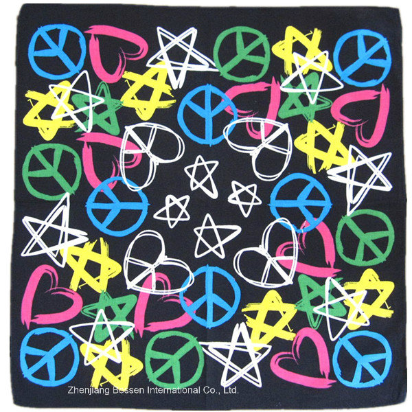 OEM Produce Customized Logo Printed Promotional Cotton Bandanna Headscarf