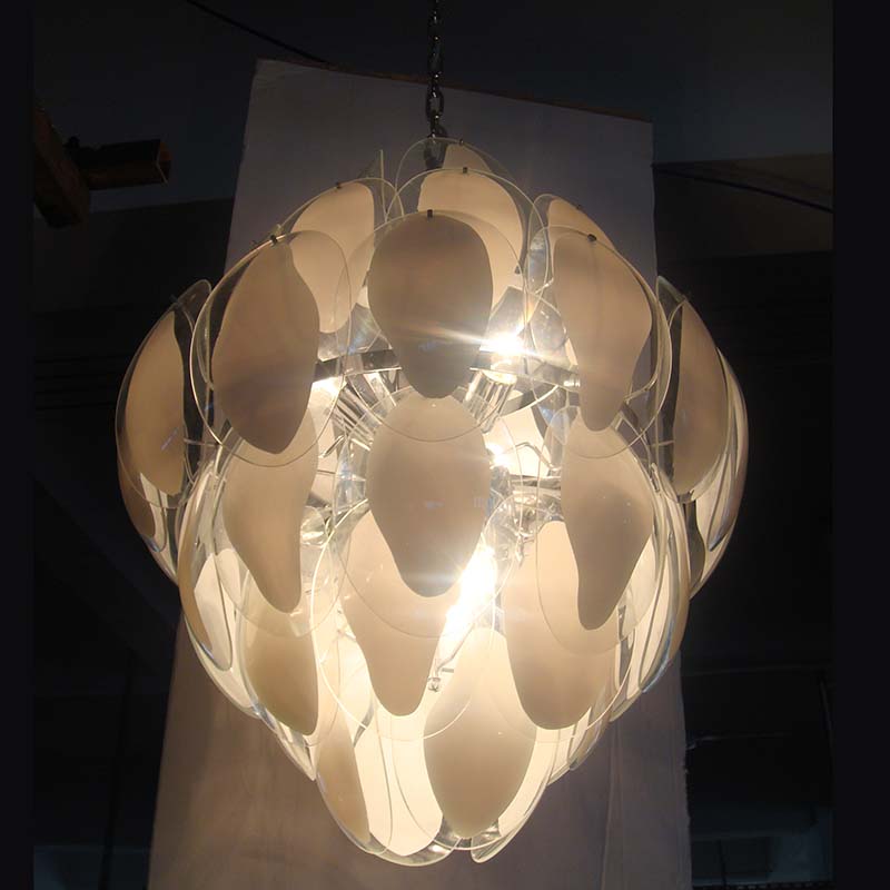High Quality Living Room Glass Slice Fluorescen Pendant Lamp