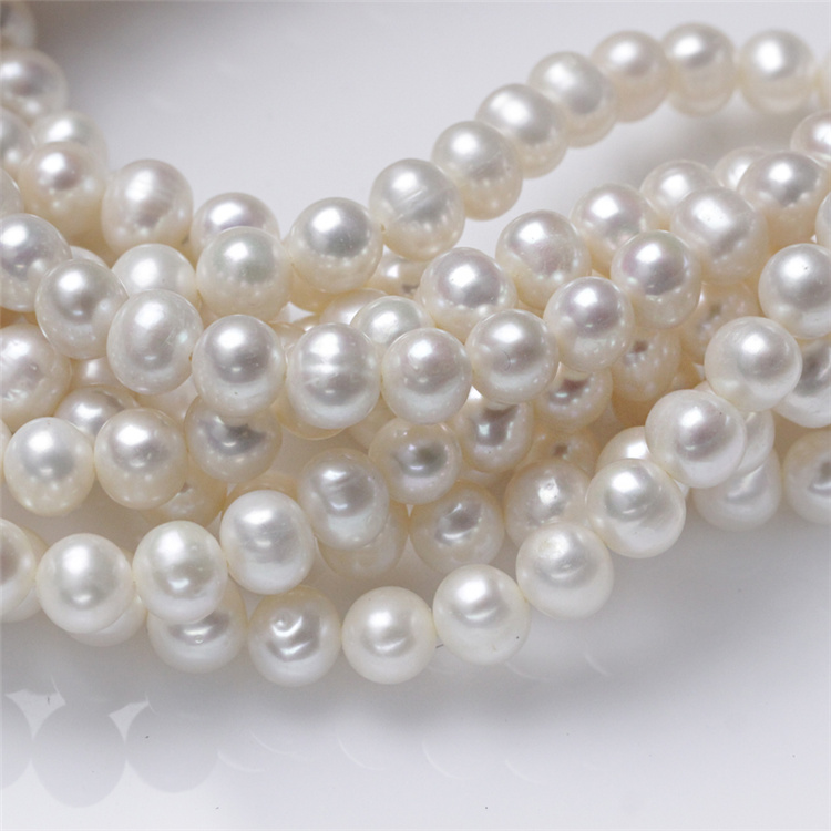 10mm AA Semi Near Round Large Size Real Fresh Water Freshwater Pearl Beads String Pearl Strand