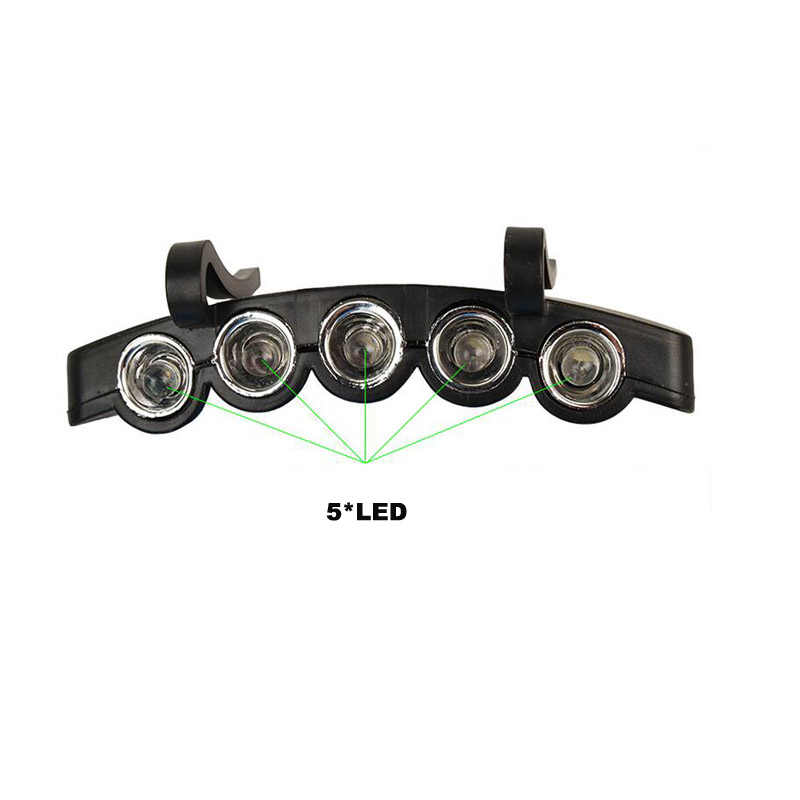 Lip-on 5 LED Head Lights Lamp Cap Hat Camping Hat with LED Light Hands Free