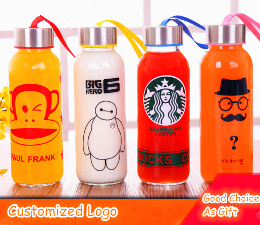 Customized Logo Various Designs Sport Glass Bottle Sport Water Bottle