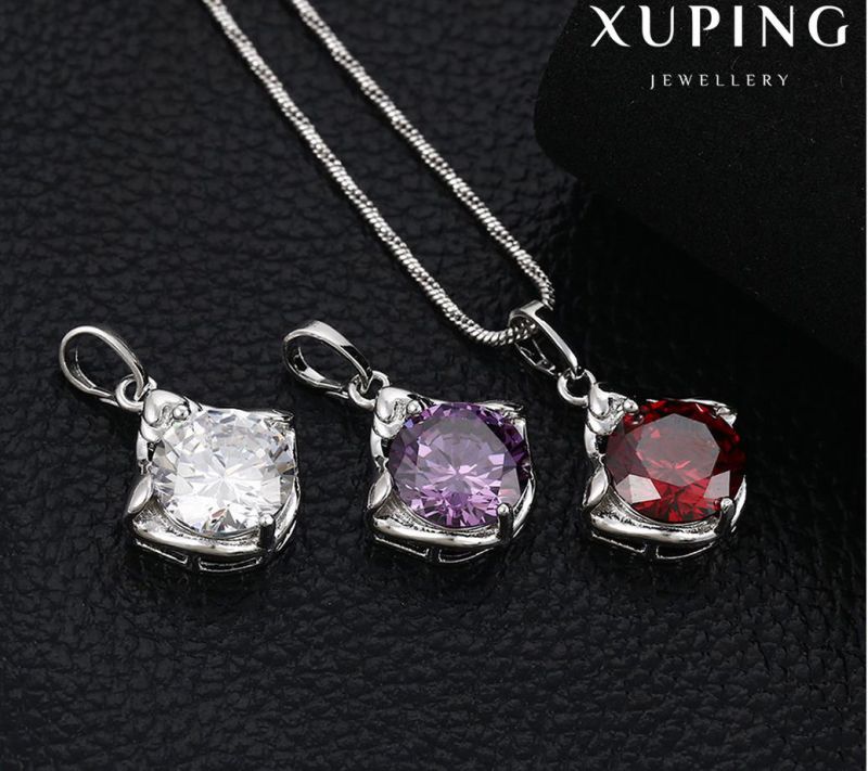 32702 Fashion Elegant Crystal Jewelry Chain Pendant in Rhodium Color