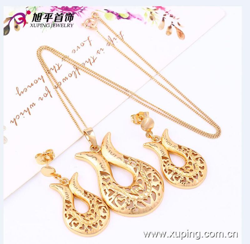 Xuping Luxury Dubai Gold Jewelry Set with Wedding Jewellery Design 63670