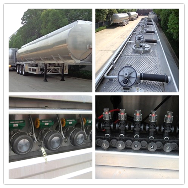 3 Axle 50cbm Fuel Tank Trailer 50000 Liters Aluminium Alloy Oil Tank Trailer