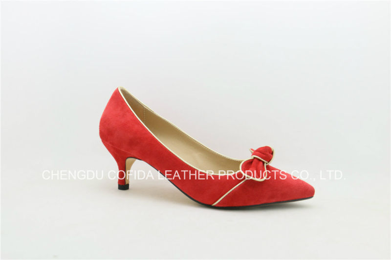 Newest Low Heel Lady Shoes with Charming Bow