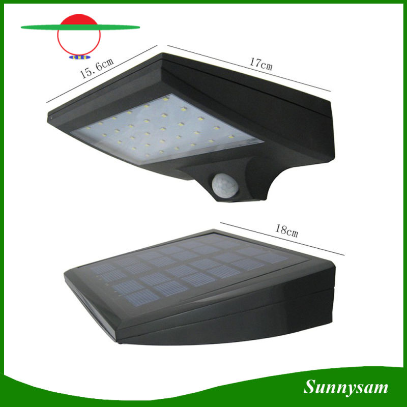 Motion Sensor Solar Lamp 30 LED Super Bright Security Lighting Outdoor Garden Wall Light with Black and Grey Color