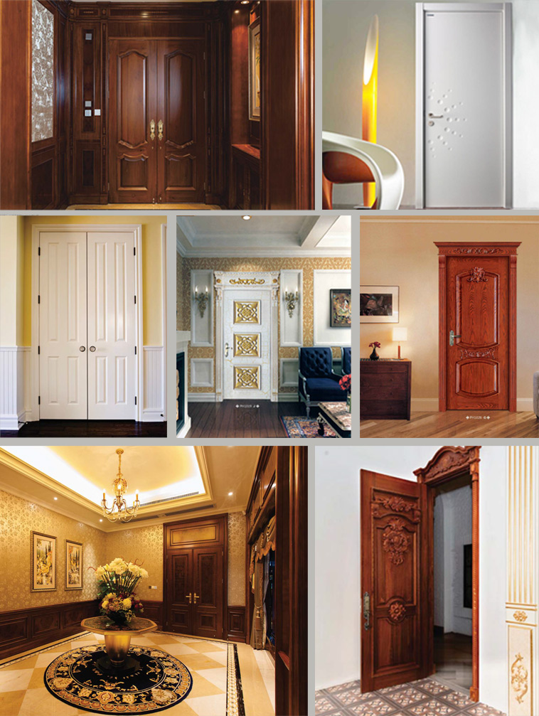 Interior Wood Veneer Door in Various Designs for Security