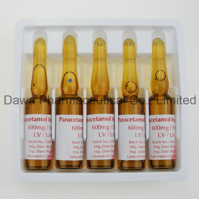 Sample Acceptable Antipyretic and Analgesic High Quality Paracetamol Injection