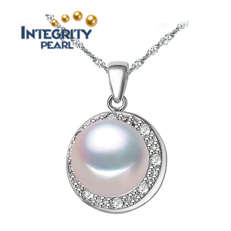 AAA Semi Round 9-10mm Simple Freshwater Pearl Pendant