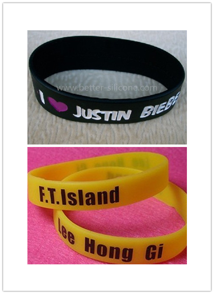 Debossed and Color Filled Logo Silicone Wristband for Promotion