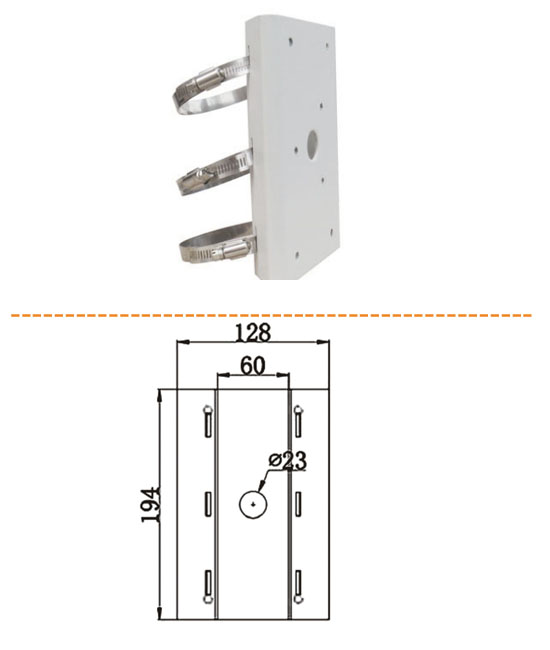 Aluminum Die Casting Pole Pedestal Mount Bracket for CCTV Camera